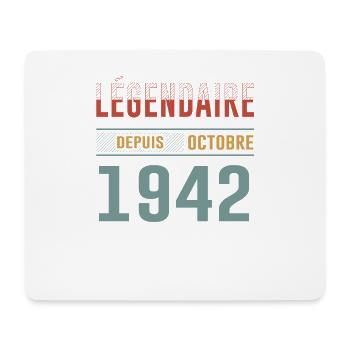 Légendaire Depuis Octobre 1942 Anniversaire - Tapis de souris (format paysage) - blanc - Devant