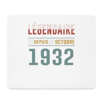 Légendaire Depuis Octobre 1932 Anniversaire - Tapis de souris (format paysage) - blanc - Devant