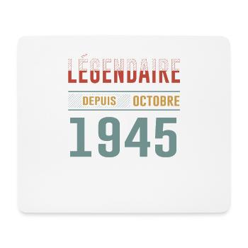 Légendaire Depuis Octobre 1945 Anniversaire - Tapis de souris (format paysage) - blanc - Devant