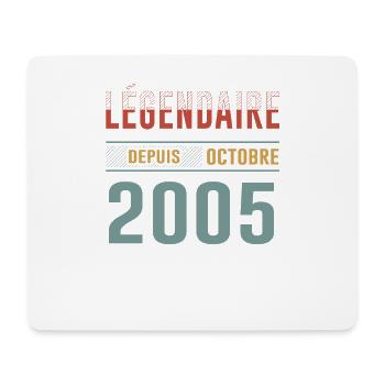 Légendaire Depuis Octobre 2005 Anniversaire - Tapis de souris (format paysage) - blanc - Devant