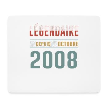 Légendaire Depuis Octobre 2008 Anniversaire - Tapis de souris (format paysage) - blanc - Devant