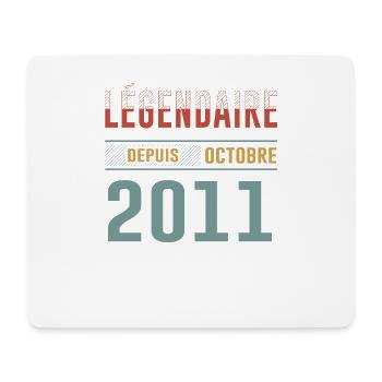 Légendaire Depuis Octobre 2011 Anniversaire - Tapis de souris (format paysage) - blanc - Devant