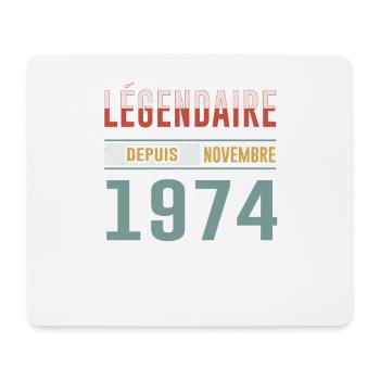 Légendaire Depuis Novembre 1974 Anniversaire - Tapis de souris (format paysage) - blanc - Devant