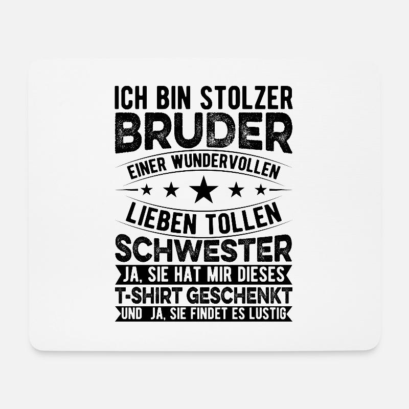 Funny Brother Sister Birthday Christmas Gift Idea - Mousepad (Querformat) - Weiß