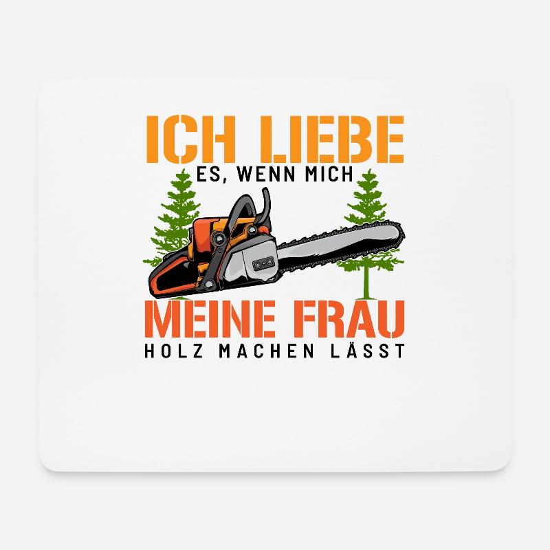 Ich Liebe Es Wenn Mich Meine Frau Holz - Mousepad (Querformat) - Weiß