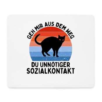 Geh Mir Aus Dem Weg Du Unnötiger Sozialkontakt - Mousepad (Querformat) - Weiß - Vorne