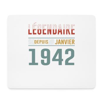 Légendaire Depuis Janvier 1942 Anniversaire - Tapis de souris (format paysage) - blanc - Devant