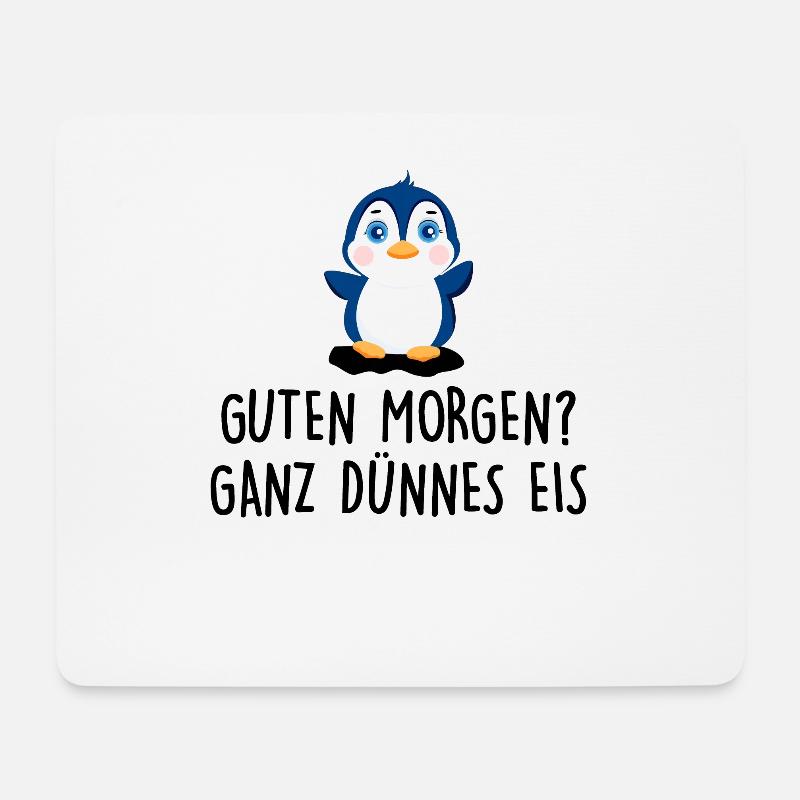 Guten Morgen Ganz Dünnes Eis Kaffee Spruch Lustige - Mousepad (Querformat) - Weiß