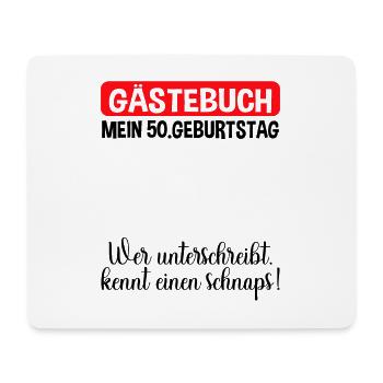 50. Geburtstag Gästebuch Lustiges Party Outfit - Mousepad (Querformat) - Weiß - Vorne