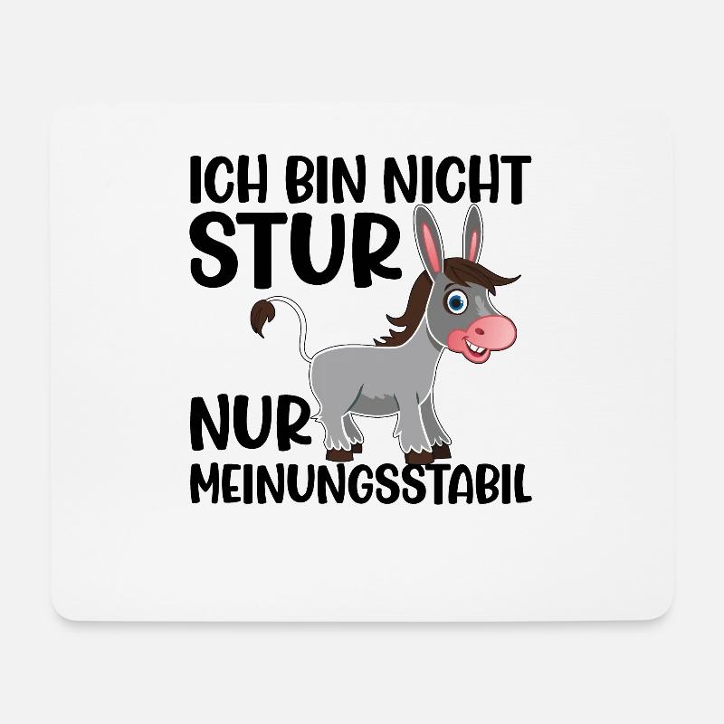 Ich Bin Nicht Stur Nur Meinungsstabil - Mousepad (Querformat) - Weiß