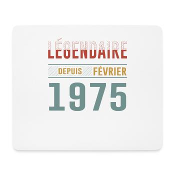 Légendaire Depuis Février 1975 Anniversaire - Tapis de souris (format paysage) - blanc - Devant