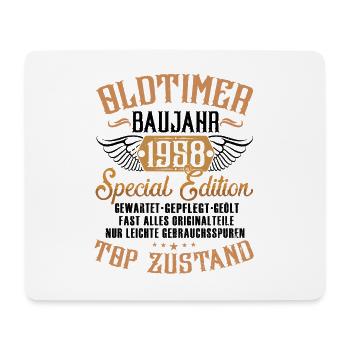 Oldtimer Baujahr 1958 geboren Geburtstag Spruch - Mousepad (Querformat) - Weiß - Vorne