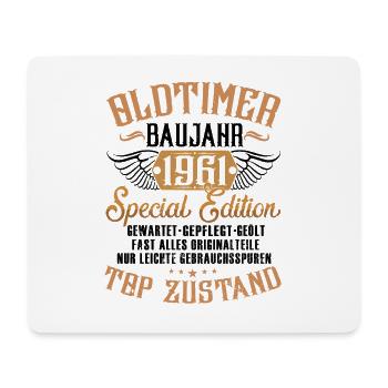 1961 Jahrgang geboren Oldtimer Geburtstag Geschenk - Mousepad (Querformat) - Weiß - Vorne