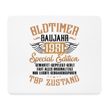 Baujahr 1951 geboren Oldtimer Geburtstag Spruch - Mousepad (Querformat) - Weiß - Vorne