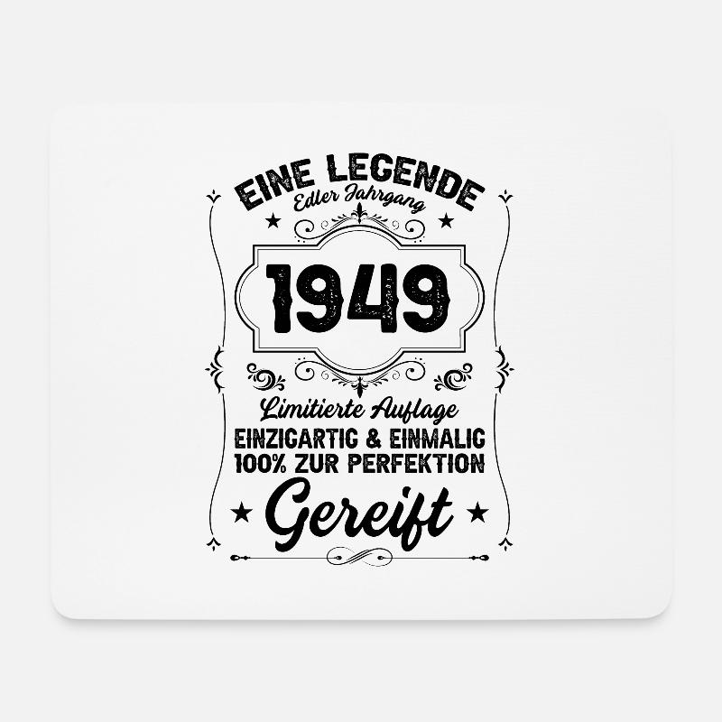 1949 Jahrgang Geschenk 73 Geburtstag Mann Frau - Mousepad (Querformat) - Weiß