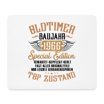 Oldtimer Baujahr 1966 geboren Geburtstag Spruch - Mousepad (Querformat) - Weiß - Vorne