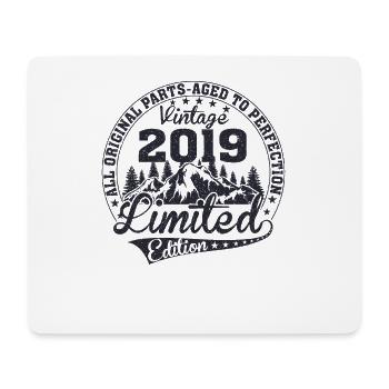 Né 2019 Vintage Anniversaire Rétro - Tapis de souris (format paysage) - blanc - Devant