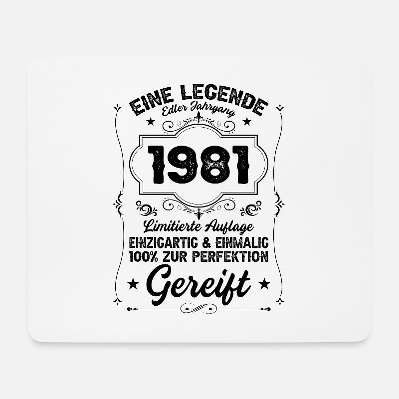 Jahrgang 1981 Original Geburtstag 1981 Retro - Mousepad (Querformat) - Weiß