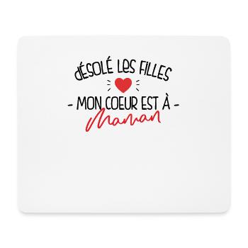 Mon Cœur Est À Maman - Tapis de souris (format paysage) - blanc - Devant