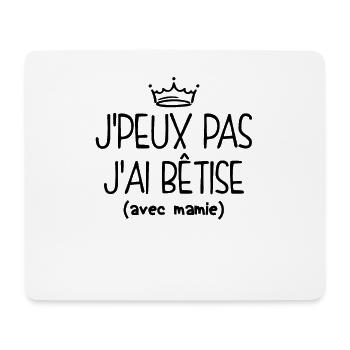 Bêtise Avec Mamie - Amusant - Tapis de souris (format paysage) - blanc - Devant