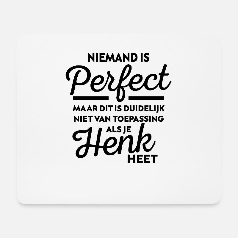 Niemand Is Perfect - Persoonlijk Cadeau Voor Henk - Mousepad (Querformat) - Weiß