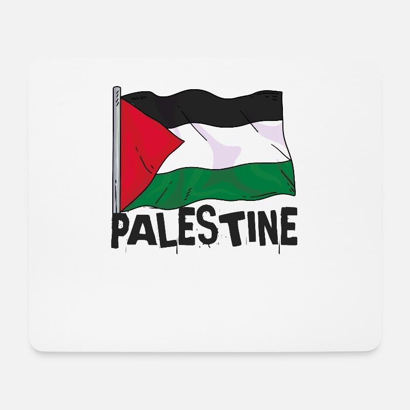Palästina Flagge - Mousepad (Querformat) - Weiß