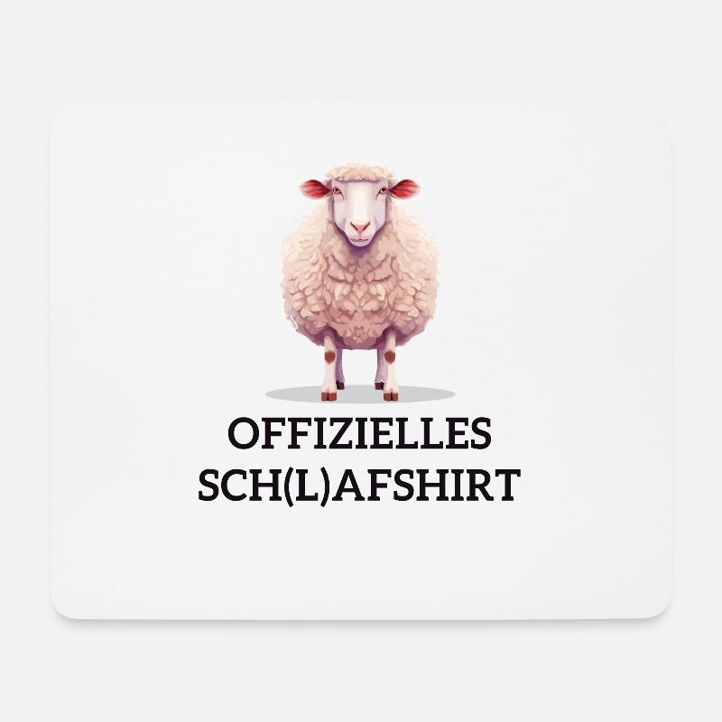 Schlafschatz Schaf - Mousepad (Querformat) - Weiß