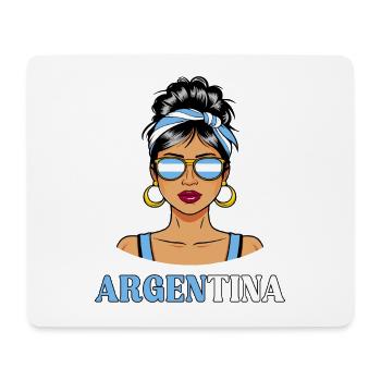Drapeau Argentine Femme Argentine - Tapis de souris (format paysage) - blanc - Devant
