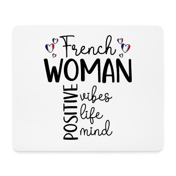 Fille Positive Femme Française - Tapis de souris (format paysage) - blanc - Devant