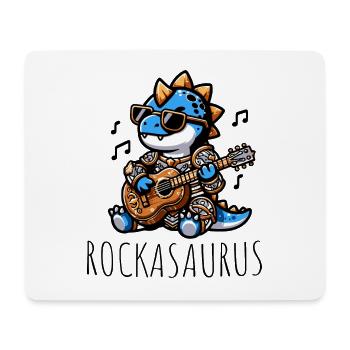 Dinosaur Guitarist Loves Music - Mouse Pad (horizontal) - white - Front