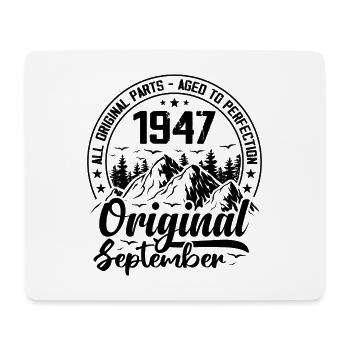 1947 septembre Original 77 Ans cadeau Anniversaire - Tapis de souris (format paysage) - blanc - Devant