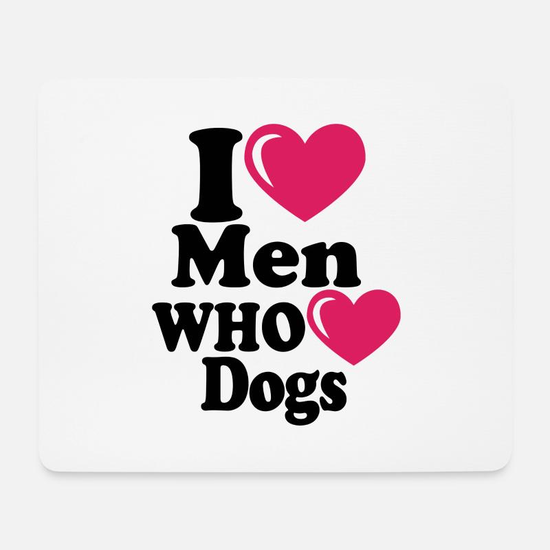 i heart men who heart dogs - Mousepad (Querformat) - Weiß