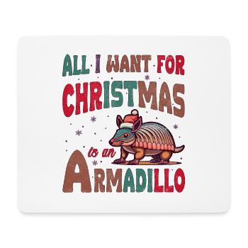 Tout ce que je veux pour Noël, c’est un tatou - Tapis de souris (format paysage) - blanc - Devant