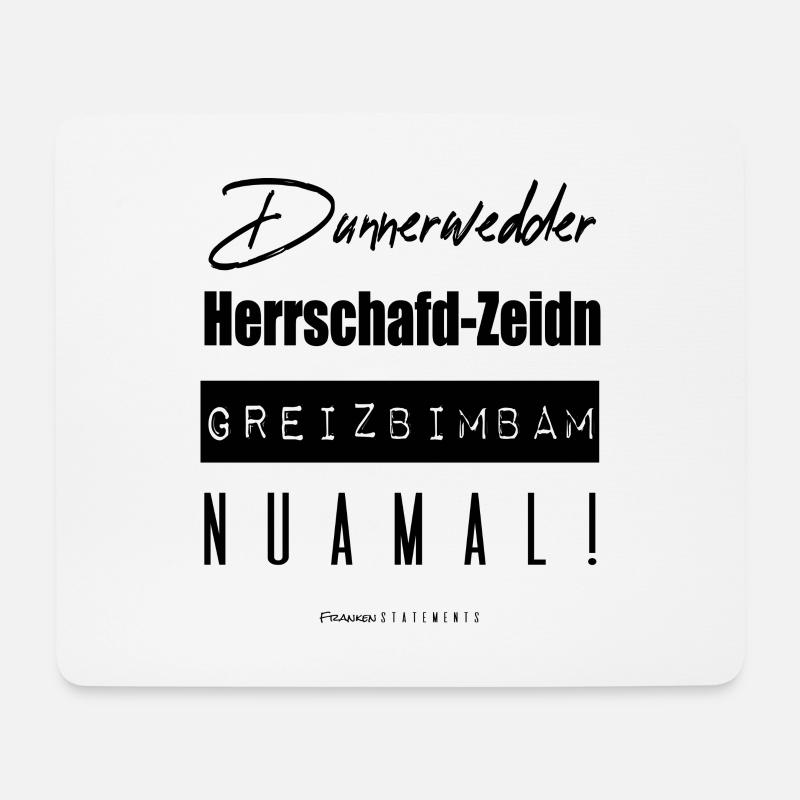 Fränkische Fluche schwarz - Franken Statements - Mousepad (Querformat) - Weiß