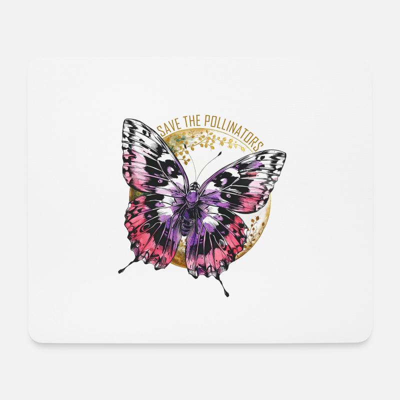 Rettet die Bestäuber - Violet Butterfly - Mousepad (Querformat) - Weiß