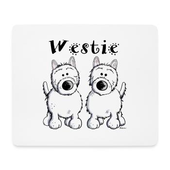 Mignon West Highland Terrier - Tapis de souris (format paysage) - blanc - Devant