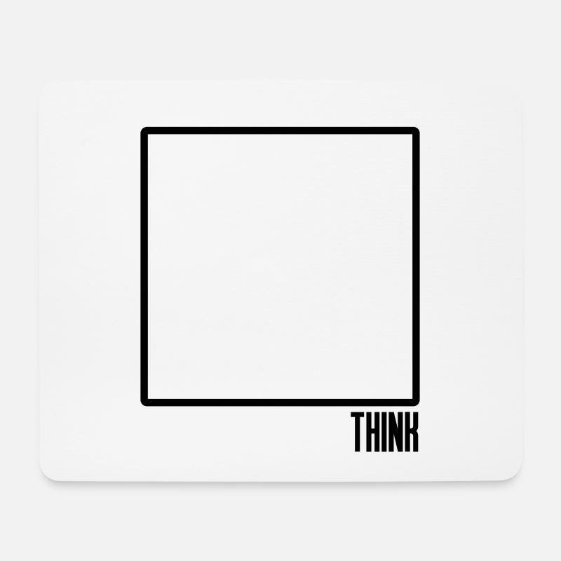 Think Outside the Box Minimal Art Illustration - Mousepad (Querformat) - Weiß