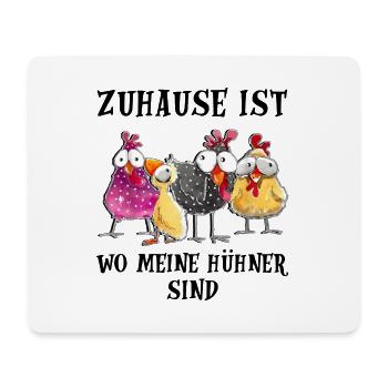 zuhause ist wo meine Hühner sind - Mousepad (Querformat) - Weiß - Vorne