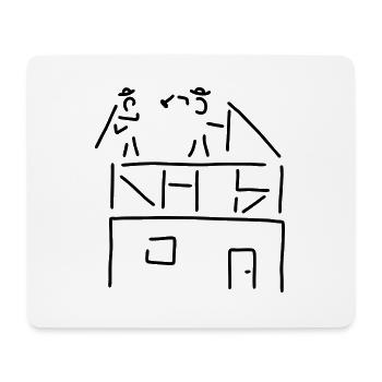 zimmermann bei hausbau - Mousepad (Querformat) - Weiß - Vorne