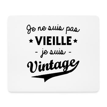 Je ne suis pas vieille je suis vintage - Tapis de souris (format paysage) - blanc - Devant