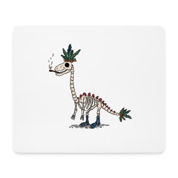 Stoner Dino Skelett Joint & Blumen - Mousepad (Querformat) - Weiß - Vorne