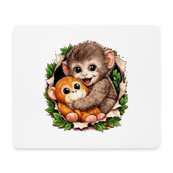 Baby Monkey Punch Viral Trend - Mousepad (Querformat) - Weiß - Vorne