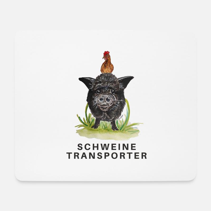 Schweine Transporter - Mousepad (Querformat) - Weiß