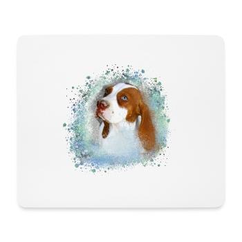 Canaan, dog, graffiti,beige,painting,blue - Mouse Pad (horizontal) - white - Front
