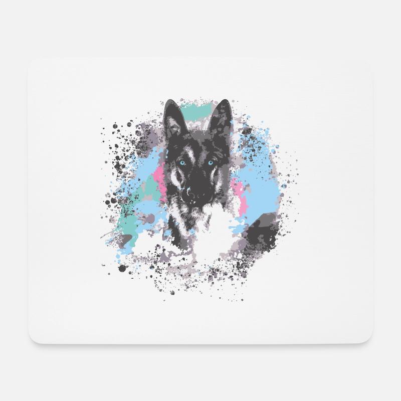 schäferhund ,hund,graffiti, deutscher schäferhund, - Mousepad (Querformat) - Weiß