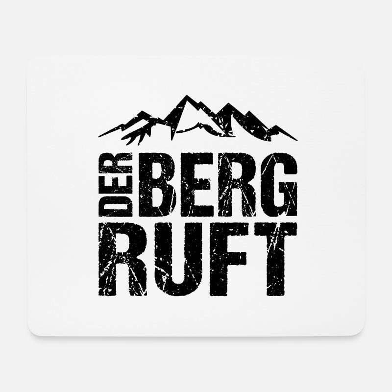 Der Berg Ruft Wandern Berge - Mousepad (Querformat) - Weiß