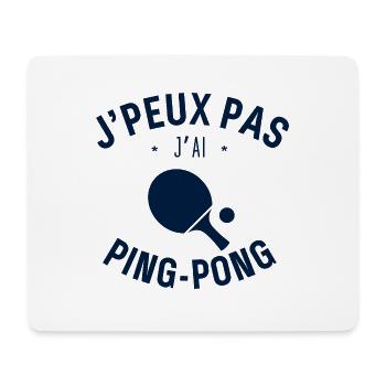 J peux pas j ai Ping pong - Tapis de souris (format paysage) - blanc - Devant