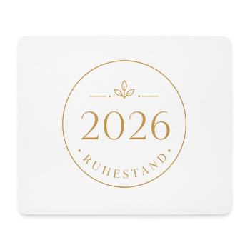 2026 Ruhestand – Minimalistischer Kreis - Mousepad (Querformat) - Weiß - Vorne