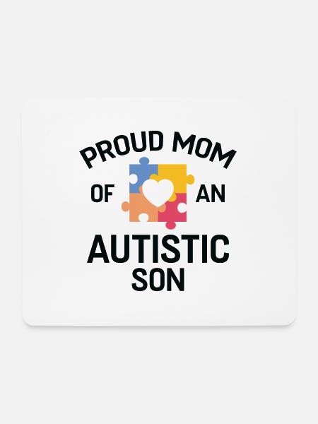 Stolze Mutter eines autistischen Sohnes - Mousepad (Querformat) - Weiß