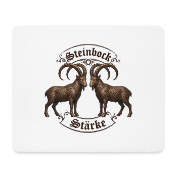 Steinbock Stärke Ornamentziegen - Mousepad (Querformat) - Weiß - Vorne